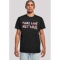 T-Shirt F4NT4STIC "WOODSTOCK Make Love Not War Floral", Herren, Gr. L, schwarz, Obermaterial: 100% Baumwolle, casual, regular fit, Rundhals, Kurzarm ohne Bündchen, Shirts, Herren,Premium Merch,Regular-Fit,Basic,Bandshirt