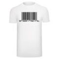 T-Shirt MERCHCODE "Merchcode Herren Dad Pay Barcode T-Shirt Round Neck", Herren, Gr. L, weiß, 100% Baumwolle, bedruckt, casual, normal, Rundhals, Kurzarm, Shirts