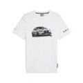 T-Shirt PUMA "BMW M Motorsport Essentials Graphic T-Shirt Herren", Herren, Gr. L, weiß, Obermaterial: 100% Baumwolle; Rippe: 80% Baumwolle, 20% Polyester, regular fit, Rundhals, Kurzarm, Shirts