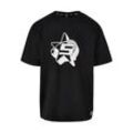 T-Shirt STARTER BLACK LABEL "Starter Black Label Herren Starter Shooting Star Oversize Tee", Herren, Gr. L, schwarz, 100% Baumwolle, unifarben, casual, oversize, Rundhals, Kurzarm, Shirts