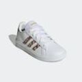 Sneaker ADIDAS SPORTSWEAR "GRAND COURT 2.0 KIDS", Gr. 32, weiß (cloud weiß, magic beige, matte gold), Synthetik, Textil, sportlich, Schuhe, Design auf den Spuren des adidas Superstar