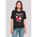 T-Shirt F4NT4STIC "Alice im Wunderland Tick Tock", Damen, Gr. L, schwarz, Obermaterial: 100% Baumwolle, casual, oversize, Rundhals, Kurzarm ohne Bündchen, Shirts, Retro, Heroes of Childhood, TV Serie