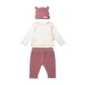 Erstausstattungspaket LILIPUT, Baby, Gr. 62, weiß (weiß, rot), 80% Baumwolle, 20% Polyester, casual, KOB Set-Artikel, 3er-Pack mit Hose, Langarmshirt und Bärchenmütze