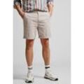 Shorts STREET ONE MEN, Herren, Gr. 28, Kurz, beige (light sand beige), Web, 97% Baumwolle, 3% Elasthan, unifarben, casual, gerade knielang, Hosen, in Unifarbe