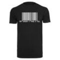 T-Shirt MERCHCODE "Merchcode Herren Dad Pay Barcode T-Shirt Round Neck", Herren, Gr. L, schwarz, 100% Baumwolle, bedruckt, casual, normal, Rundhals, Kurzarm, Shirts