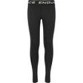 Lauftights ENDURANCE "Power Jr", Kinder, Gr. 116, EURO-Größen, schwarz, 90% Polyester, 10% Elasthan, unifarben, sportlich, Hosen, mit Quick-Dry-Technologie und Reflektoren