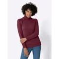 Rollkragenpullover CLASSIC BASICS "Rollkragen-Pullover", Damen, Gr. 44, rot (bordeaux), 100% Polyacryl, unifarben, Langarm, Pullover