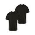 T-Shirt URBAN CLASSICS "Urban Classics Herren Heavy Oversized Tee 2-Pack", Herren, Gr. L, schwarz (schwarz schwarz), 100% Baumwolle, unifarben, casual, normal, Rundhals, Kurzarm, Shirts