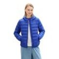 Steppjacke TOM TAILOR DENIM, Damen, Gr. L (40), blau (anemone blau), Steppware, Obermaterial: 100% Polyester. Futter: 100% Polyester, unifarben, casual, regular fit taillenbedeckt, ohne Ausschnitt, Langarm, Jacken, mit Kapuze