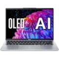 ACER Swift Go 14 OLED (SFG14-73-70M3) mit Tastaturbeleuchtung, Notebook, Zoll Display, Intel® CoreTM Ultra 7,155U Prozessor, 16 GB RAM, 512 SSD, UHD Graphics, Pure Silver, Windows 11 Home (64 Bit)