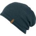 Beanie CHILLOUTS "Leicester Hat", Damen, blau (petrol), Feinstrick, Strick, Wollmischung, unifarben, casual,modisch,sportlich, Mützen, mit lockerer Passform und Wollanteil