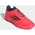 Fußballschuh ADIDAS PERFORMANCE "F50 LEAGUE KIDS TF", Gr. 38,5, rot (turbo, aurbla, platinmet), Synthetik, Textil, sportlich, Schuhe