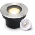 LED Bodeneinbaustrahler FLACH rund Edelstahl 230V IP67 - Leuchtmittel: 5W 2700K ...