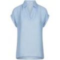 Bluse V-Ausschnitt Peter Hahn blau, 50