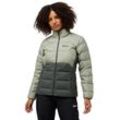 Daunenjacke JACK WOLFSKIN "ATHER", Damen, Gr. L, grün (slate grün), Obermaterial: 100% Polyester. Futter: 100% Polyester. Wattierung: 100% Daunen, sportlich, hoch geschlossener Ausschnitt, Langarm elastischer Bund, Jacken, Winterjacke