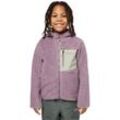 Fleecejacke JACK WOLFSKIN "ICE CURL HOOD JACKET K", Kinder, Gr. 104, lila (wild blossom), Fleece, Obermaterial: 100% Polyester, unifarben, sportlich, hoch geschlossener Ausschnitt, Langarm eingesetzt eingefasste Kante, Jacken, Winterjacke