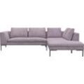 Ecksofa FLEXLUX "Loano, superbequemer Sitzkomfort durch Kaltschaum im Sitz", lila (soft lavender), B:284cm H:86cm T:230cm, 85% Polyester/15%Polyamide, Sofas, modernes Sofa, frei im Raum stellbar, lose Kissen, L-Form