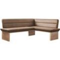 Eckbank HOME AFFAIRE "Beluna Polsterbank, Sitzecke", braun (cognac (cobra 4001), decor wotan eiche), B:210cm H:89cm T:169cm, Polyester, FSC-zertifiziertes Massivholz, FSC-zertifizierter Holzwerkstoff, Sitzbänke, mit Wellenunterfederung im Sitz, TOPSELLER