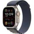 Smartwatch APPLE "Watch Ultra 2 Titanium", grau (blau), Smartwatches, 49mm, Cellular, S, Alpine Loop, Ocean Band