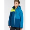 Winterjacke KILLTEC "KSW 443 BYS SKI JCKT", Kinder, Gr. 128/134, blau (dunkel ozean), Softshell, Obermaterial: 100% Polyester. Futter: 100% Polyester. Wattierung: 100% Polyester, unifarben mit Farbeinsätzen, sportlich, hoch geschlossener Ausschnitt, Langarm eingesetzt Bündchen mit Klettverschluss, Jacken, Winterjacke