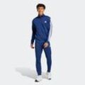 Trainingsanzug ADIDAS SPORTSWEAR "M 3S TR TT TS", Herren, Gr. M, blau (dunkelblau), Obermaterial: 100% Polyester, sportlich, Sportanzüge, Basic 3-Streifen Tricot, Topseller