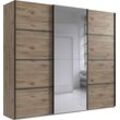 Schwebetürenschrank WIMEX "Jork Kleiderschrank mit Spiegel BESTSELLER Design Schrank", viking, oak, nachbildung, abgesetzt graphit, B:270cm H:208cm T:65cm, Holzwerkstoff, Spanplatte, Schränke, Schrank in verschiedenen Größen und Innenausstattungsvarianten