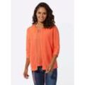 T-Shirt CASUAL LOOKS "Shirt-Set", Damen, Gr. 36, orange, 100% Polyester, unifarben, Rundhals, 3/4-Ärmel, Shirts