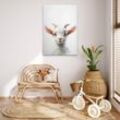 Leinwandbild A.S. CRÉATION "Baby Billy Goat - Wandbild Weiß Beige Keilrahmen Kunst", braun, T:2cm, Canvas, Bilder, Canvas Baby Leinwand Ziege Wandkunst Schlafzimmer Kinderzimmer Tiere