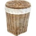 Wäschekorb LOCKER "Kubus", braun (braun, beige), B:40cm H:51cm T:40cm Ø:40cm, Geflecht Rattan, Polyester, Wäschesammler, Größe S