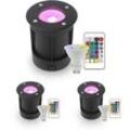 LED Bodeneinbaustrahler Schwarz rund 230V IP67 - Leuchtmittel: GU10 5W RGB+CCT i...