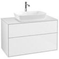 Villeroy und Boch Finion Waschtischunterschrank G76100GF 100x60,3cm, Emotion, Abdeckplatte white matt, Glossy white lacquer