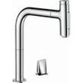 hansgrohe Metris Select 2-Loch-Küchenmischer 73819000 chrom, 2jet, Ausziehbrause