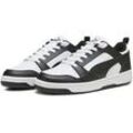 Sneaker PUMA "Rebound V6 Low Sneakers Erwachsene", Gr. 48, schwarz-weiß (weiß schwarz), Obermaterial: Textil, Synthetik; Futter: Textil; Innensohle: Textil; Laufsohle: Gummi, Schuhe