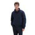 Blouson TOM TAILOR, Herren, Gr. XXXL, blau (sky captain blau), Web, Obermaterial: 100% Polyester. Futter: 100% Polyester, unifarben, casual, regular fit taillenlang, Rundhals, Langarm Bündchen, Jacken, mit Reißverschluss