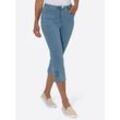 7/8-Jeans CASUAL LOOKS, Damen, Gr. 44, Normalgrößen, blau (blau, bleached), 78% Baumwolle, 20% Polyester, 2% Elasthan, unifarben, 7/8-Länge, Jeans