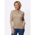 Strickpullover CLASSIC BASICS "Pullover", Damen, Gr. 42, beige, 100% Polyacryl, unifarben, Langarm, Pullover