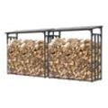 2 Stück Metall Kaminholzregal Anthrazit 143 x 70 x 145 cm Garten Kaminholzunterstand 2,8 m³ / 4 srm Stapelhilfe Aussen