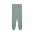 Trainingshose PUMA "ESS 2 COLOR NO. 1 LOGO SWEATPANTS FL B", Kinder, Gr. 152, N-Gr, grün moon, Fleece, Obermaterial: 66% Baumwolle, 34% Polyester, bedruckt, sportlich, regular fit normal, Hosen