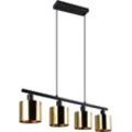 TRIO LEUCHTEN Pendelleuchte "Jason, ohne Leuchtmittel Hängelampe Esstisch 4-flammig, 4xE14 max 10W", gold (goldfarben), 4 flammig, Ø 12,0cm H: 150,0cm,, Lampen, höhenverstellbar max 150cm, mit semi-transparenten Kunststoff-Schirmen