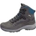 Trekkingschuh WALDLÄUFER "H-EMMA", Damen, Gr. 4,5 (37,5), grau (grau, blau), Nubukleder, Veloursleder, Textil, kontrastfarbene Details, sportlich, Schuhe, Outdoor, Schnürschuh, High-Top mit TEX-Membran, Weite H (sehr weit)