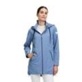 Outdoorjacke BETTY BARCLAY "Betty Barclay Outdoorjacke mit abnehmbarer Kapuze", Damen, Gr. 36, blau (coronet blau), Obermaterial: 88% Polyester, 12% Elasthan. Besatz: 100% Polyamid. Futter: 100% Polyester., sportlich, tailliert, Langarm, Jacken