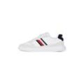 Keilsneaker TOMMY HILFIGER "LIGHT CUPSOLE LTH MIX STRIPES", Herren, Gr. 40, bunt (weiß, dunkelblau), Veloursleder, Lederimitat, sportlich, Schuhe, Freizeitschuh, Halbschuh, Schnürschuh mit seitlichen Streifen