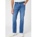 Stretch-Jeans WRANGLER "Greensboro", Herren, Gr. 36, Länge 34, blau (softwear), Denim/Jeans, Obermaterial: 76% Baumwolle, 11% Polyester (REPREVE), 11% sonstige Fasern, 2% Elasthan, casual, straight fit lang, Jeans, Regular Straight fit