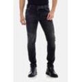 Slim-fit-Jeans CIPO & BAXX "Jeans", Herren, Gr. 30, Länge 34, schwarz, 98% Baumwolle;2% Elasthan, unifarben, casual, slim fit lang, Jeans, mit Nietendetails, CD-426