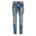 Slim-fit-Jeans CIPO & BAXX "Jeans", Herren, Gr. 30, Länge 34, blau, 98% Baumwolle;2% Elasthan, unifarben, casual, slim fit lang, Jeans, mit Zierstichen und Taschendetails, CD-478