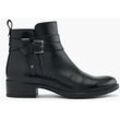 Leder Stiefelette - Damen - schwarz