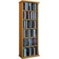 Media-Regal VCM "Holz CD DVD Stand Regal Schrank Vetro Glastür" Gr. 31, braun (buche), B:31cm H:92cm T:18cm, Holzwerkstoff, Holz, Spanplatte, Glas, Regale