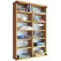 Media-Regal VCM "Holz CD DVD Wandregal Schrank Zuntisa Glastür" Gr. 60, braun (buche), B:60cm H:92cm T:18cm, Holzwerkstoff, Holz, Spanplatte, Glas, Regale