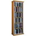 Media-Regal VCM "Holz CD DVD Stand Regal Schrank Classic Glastür" Gr. 31, braun (buche), B:31cm H:92cm T:18cm, Holzwerkstoff, Holz, Spanplatte, Glas, Regale