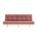 Schlafsofa KARUP DESIGN "Lean 200 Schlafsofa, Gästebett, Sofa mit Futonmatratze", rosa (sorbet pink), B:200cm H:73cm T:100cm, Bezug: 100% Polyester, Sofas, Inkl. Futonmatratze, Liegefläche 130x200 cm, FSC zertifizierte Kiefer